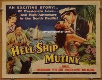 d849 HELL SHIP MUTINY vintage movie title lobby card '57 John Carradine, Lorre