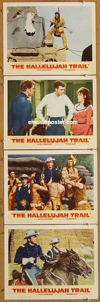 e441 HALLELUJAH TRAIL 4 vintage movie lobby cards '65 Burt Lancaster