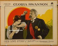 d305 HER LOVE STORY vintage movie lobby card '24 Allan Dwan, Gloria Swanson