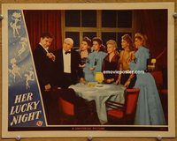 d306 HER LUCKY NIGHT vintage movie lobby card '45 Andrews Sisters, Beery