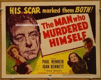 d853 HOLLOW TRIUMPH vintage movie title lobby card R53 Man Who Murdered Himself!