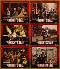 e671 KNIGHT'S TALE 6 vintage movie lobby cards '01 Heath Ledger, Sossamon