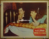 d383 KNOCK ON ANY DOOR vintage movie lobby card #4 '49 John Derek praying!