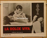 d385 LA DOLCE VITA vintage movie lobby card #2 '61 Fellini, Mastroianni