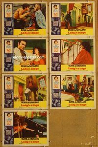 e771 LADY IN A CAGE 7 vintage movie lobby cards '64 Havilland, Caan