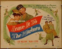 d884 LEAVE IT TO THE MARINES vintage movie title lobby card '51 military comedy!