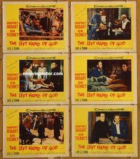 e673 LEFT HAND OF GOD 6 vintage movie lobby cards '55 3 signed by Dmytryk!