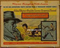 d885 LEGEND OF THE LOST vintage movie title lobby card '57 John Wayne, Loren