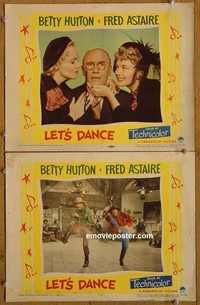 e162 LET'S DANCE 2 vintage movie lobby cards '50 Fred Astaire, Betty Hutton