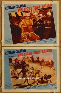 e163 LIGHT THAT FAILED 2 vintage movie lobby cards '39 Ronald Colman