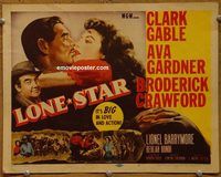 d888 LONE STAR vintage movie title lobby card '51 Clark Gable, Ava Gardner