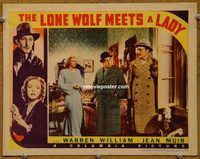 d410 LONE WOLF MEETS A LADY vintage movie lobby card '40 Warren William