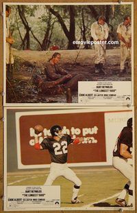 e164 LONGEST YARD 2 vintage movie lobby cards '74 Burt Reynolds, football