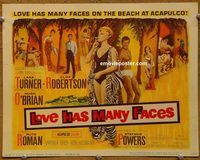 d889 LOVE HAS MANY FACES vintage movie title lobby card '65 Lana Turner, Robertson