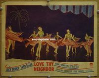 d417 LOVE THY NEIGHBOR vintage movie lobby card '40 sexy dancing girls!