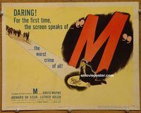 d896 M vintage movie title lobby card '51 David Wayne, Raymond Burr, film noir!