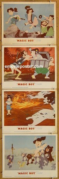 e463 MAGIC BOY 4 vintage movie lobby cards '60 animated adventure!