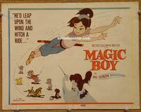 d899 MAGIC BOY vintage movie title lobby card '60 Japanese animated adventure!