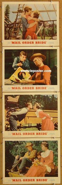 e464 MAIL ORDER BRIDE 4 vintage movie lobby cards '64 Buddy Ebsen, Dullea