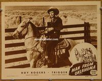 d428 MAN FROM OKLAHOMA vintage movie lobby card R54 Roy Rogers on Trigger!