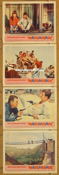 e466 MASQUERADE 4 vintage movie lobby cards '65 Robertson, Hawkins