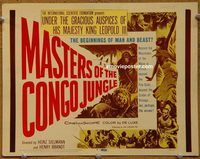 d904 MASTERS OF THE CONGO JUNGLE vintage movie title lobby card '60 Africa!