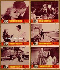 e681 MATCHLESS 6 vintage movie lobby cards '66 Pat O'Neal, Ira Furstenberg