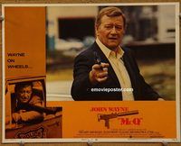 d443 McQ vintage movie lobby card #3 '74 John Sturges, John Wayne close up!