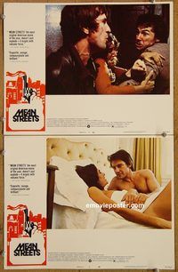 e174 MEAN STREETS 2 vintage movie lobby cards '73 Robert De Niro, Keitel