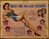 d906 MEET ME IN LAS VEGAS vintage movie title lobby card '56 Dailey, Charisse