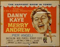 d907 MERRY ANDREW vintage movie title lobby card '58 Danny Kaye, Pier Angeli