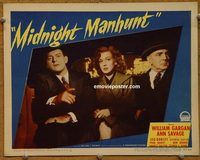 d450 MIDNIGHT MANHUNT vintage movie lobby card #2 '45 Ann Savage, Gargan