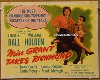 d908 MISS GRANT TAKES RICHMOND vintage movie title lobby card '49 Lucy Ball, Holden