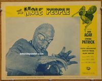 d454 MOLE PEOPLE vintage movie lobby card #2 R64 great monster close up!