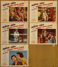 e582 MONEY FROM HOME 5 vintage movie lobby cards '54 3D Martin & Lewis!