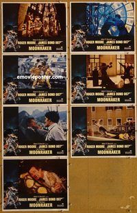 e786 MOONRAKER 7 vintage movie lobby cards '79 Roger Moore as James Bond