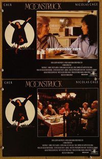 e177 MOONSTRUCK 2 English vintage movie lobby cards '87 Cher, Nicholas Cage