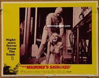 d465 MUMMY'S SHROUD vintage movie lobby card #8 '67 mummy attacks sexy girl!