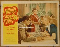 d467 MURDER WITHOUT TEARS vintage movie lobby card '53 Craig Stevens, Holden