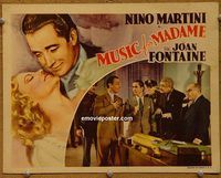 d469 MUSIC FOR MADAME vintage movie lobby card '37 Joan Fontaine, Martini