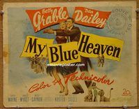 d912 MY BLUE HEAVEN vintage movie title lobby card '50 Betty Grable, Dan Dailey