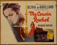 d913 MY COUSIN RACHEL vintage movie title lobby card '53 Olivia de Havilland