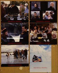 e684 MYSTERY ALASKA 6 vintage movie lobby cards '99 Russell Crowe, hockey!