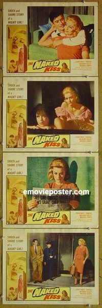 e473 NAKED KISS 4 vintage movie lobby cards '64 Sam Fuller bad girl!