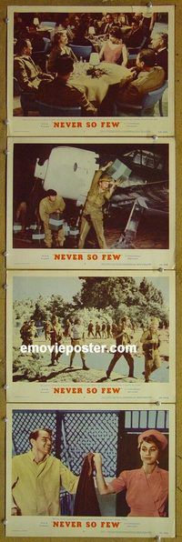 e474 NEVER SO FEW 4 vintage movie lobby cards '59 Frank Sinatra, Lollobrigida