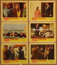 e685 NIGHT FIGHTERS 6 vintage movie lobby cards '60 Robert Mitchum, Heywood