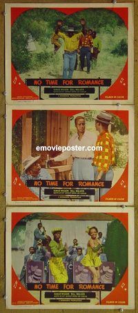 e344 NO TIME FOR ROMANCE 3 vintage movie lobby cards '48 all-black cast!