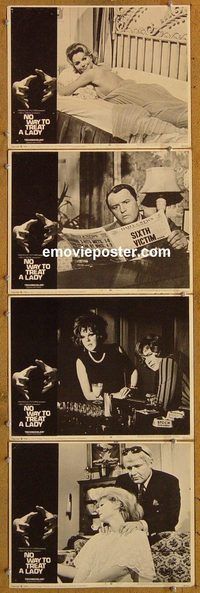 e475 NO WAY TO TREAT A LADY 4 vintage movie lobby cards '68 Rod Steiger