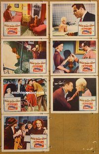 e789 NOTORIOUS LANDLADY 7 vintage movie lobby cards'62 Kim Novak, Jack Lemmon