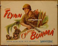 d923 OBJECTIVE BURMA vintage movie title lobby card '45 Errol Flynn, World War II